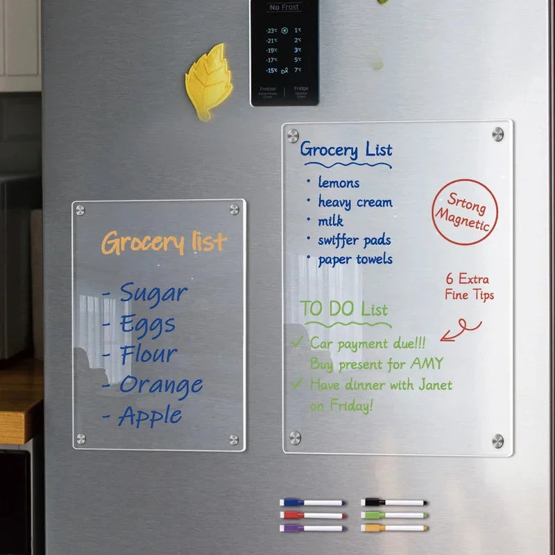 Reusable Magnetic Dry Erase Calendar Clear Acrylic Message Board