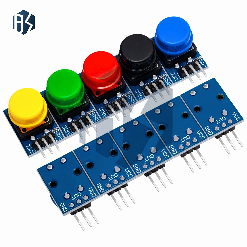 5PCS 12x12mm Large Cap Tactile Push Button Switch Module, High Level Output, Compatible with for Arduino & Raspberry Pi 3 Zpaxo