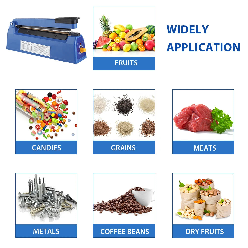 Electric Heat Sealer Hand Press Vacuum Food Plastic Bag Impulse Fast