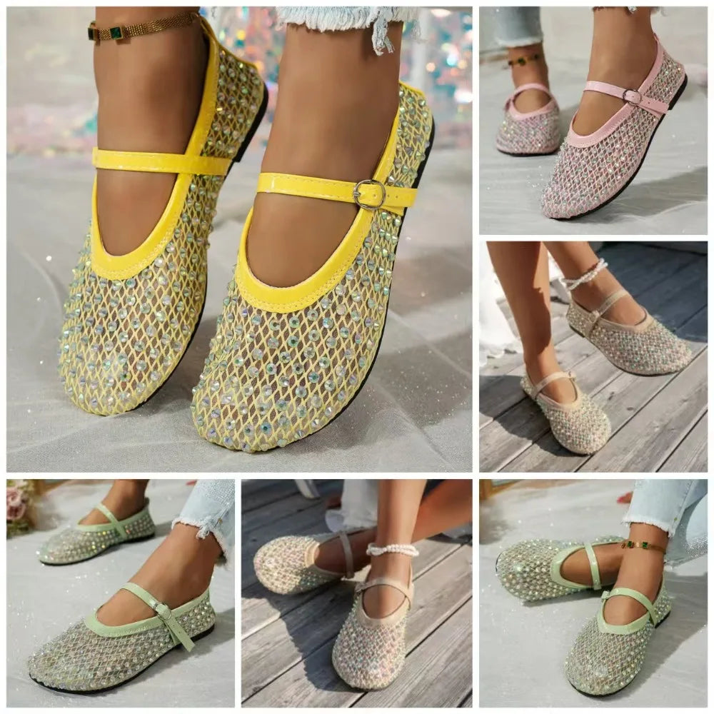 Breathable Hollow Out Flat Heel Mary Jane Shoes Women Summer 2026