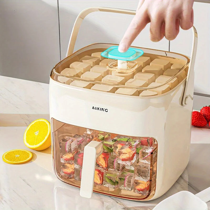 Double Layer Ice Cube Maker Press Ice Ball Maker Storage Box Refrigerator Popsicle Homemade DIY for Household Kitchen Party Bar Zpaxo