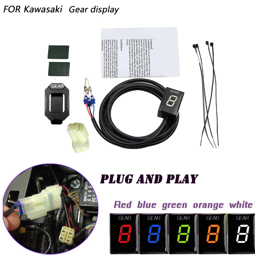 Gear Indicator For Kawasaki ER6N Z1000SX Ninja400 Z1000 Z800 Z750 Versys 650 Z650 W800 Motorcycle Speed Display Meter Accessory Zpaxo