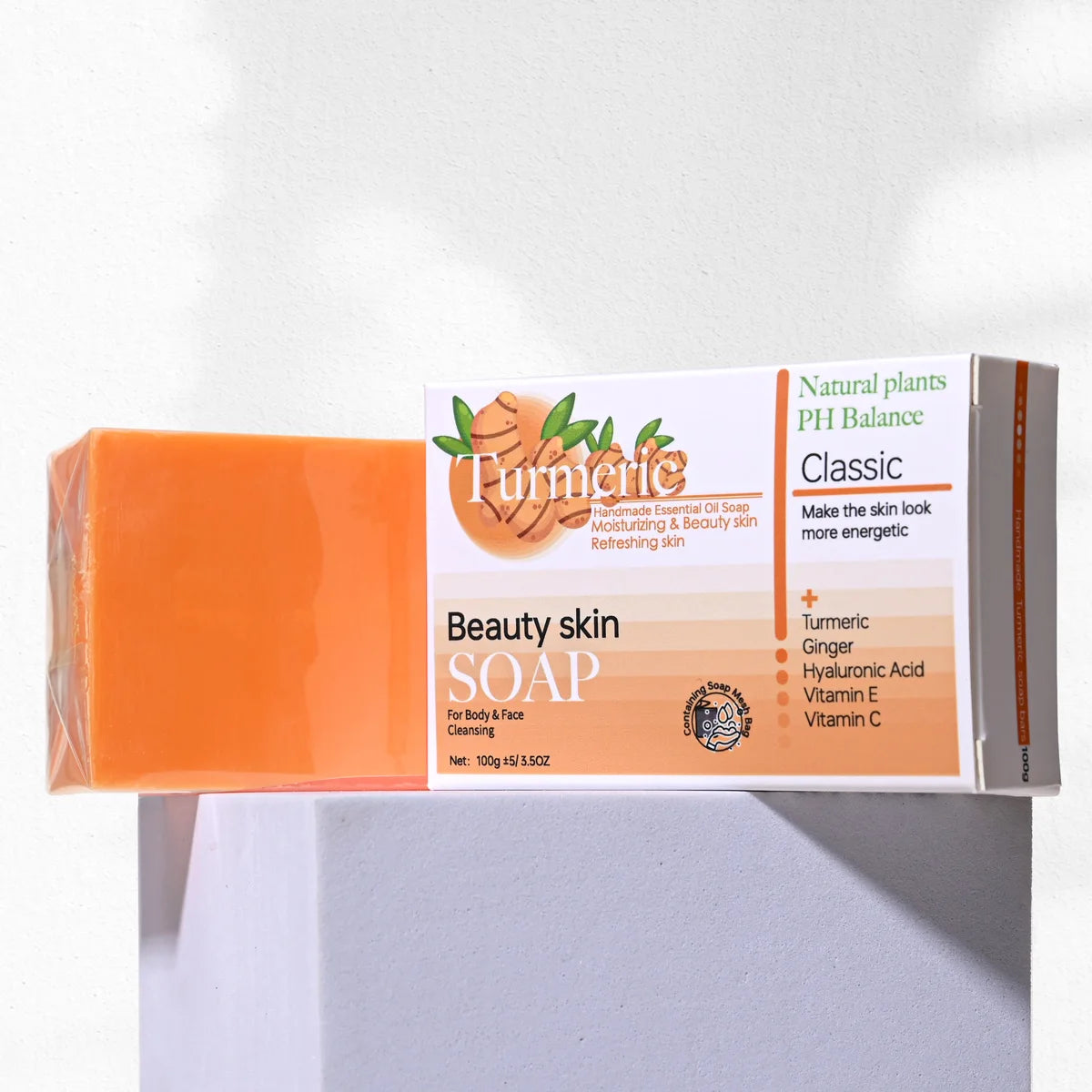 Turmeric Kojic Acid Glutathione Handmade Brightening Soap Handmade Bar Soap Zpaxo 100G HZ Turmeric