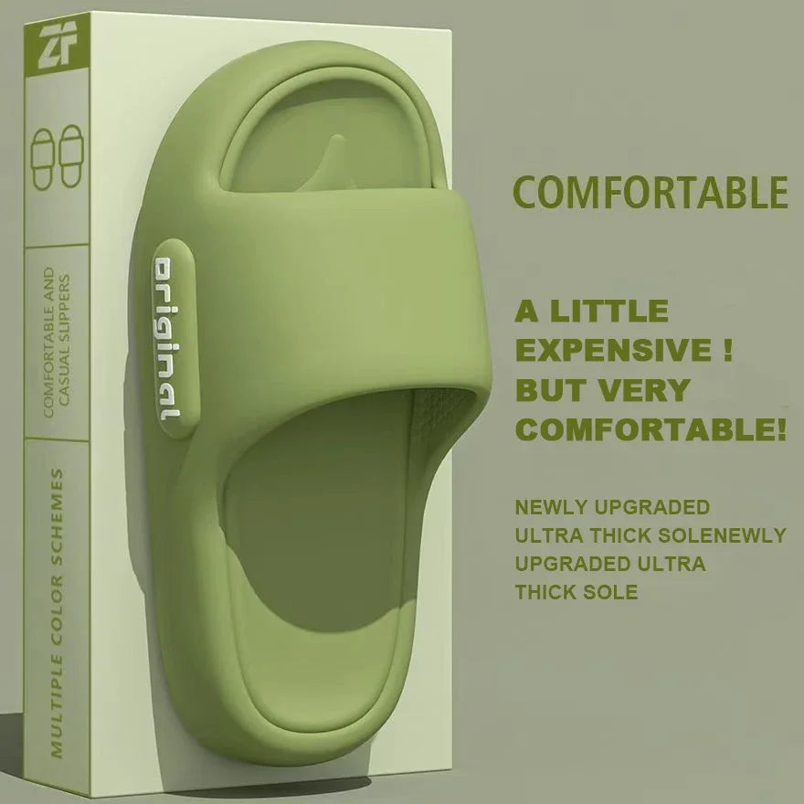 Women Comfy Solid Soft Sole EVA Pillow Slides Couple Non Slip Beach
