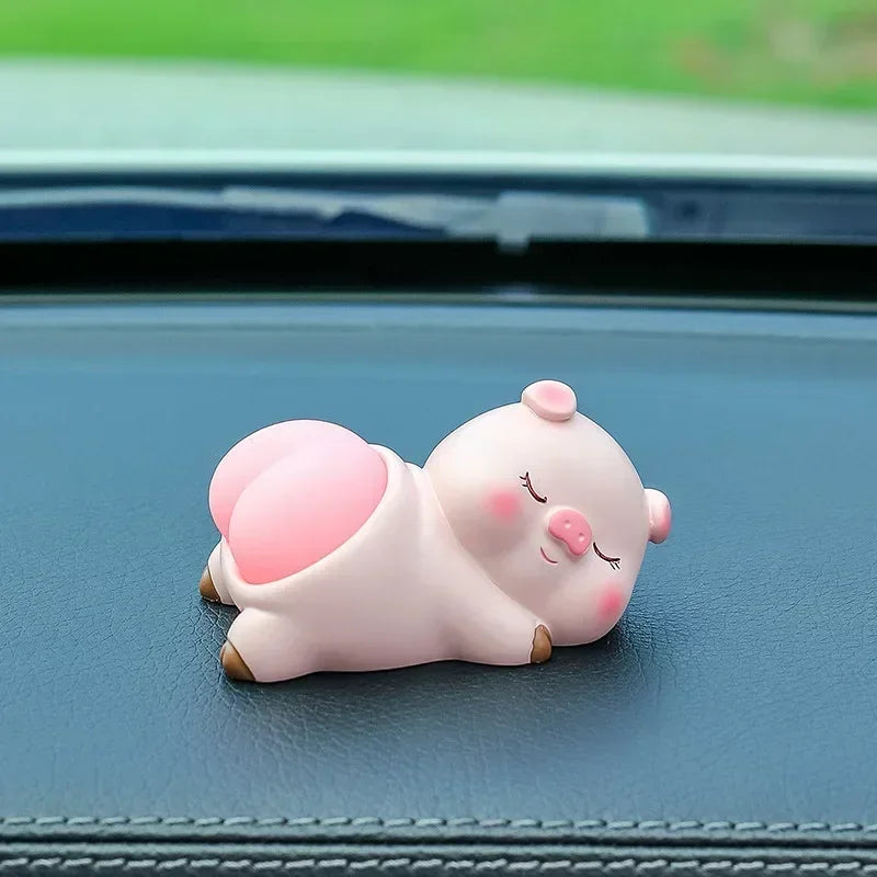 Cartoon Panda & Pig Silicone Car Dashboard Ornament Decor