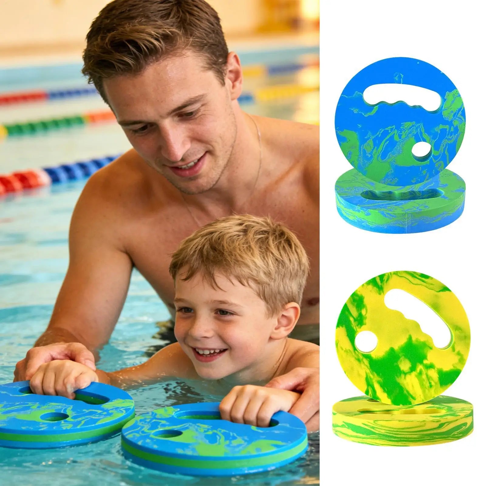 Swim Hand Paddles 2-Pack – Pool Exercise Discs for All Ages Swim Training Paddles Zpaxo