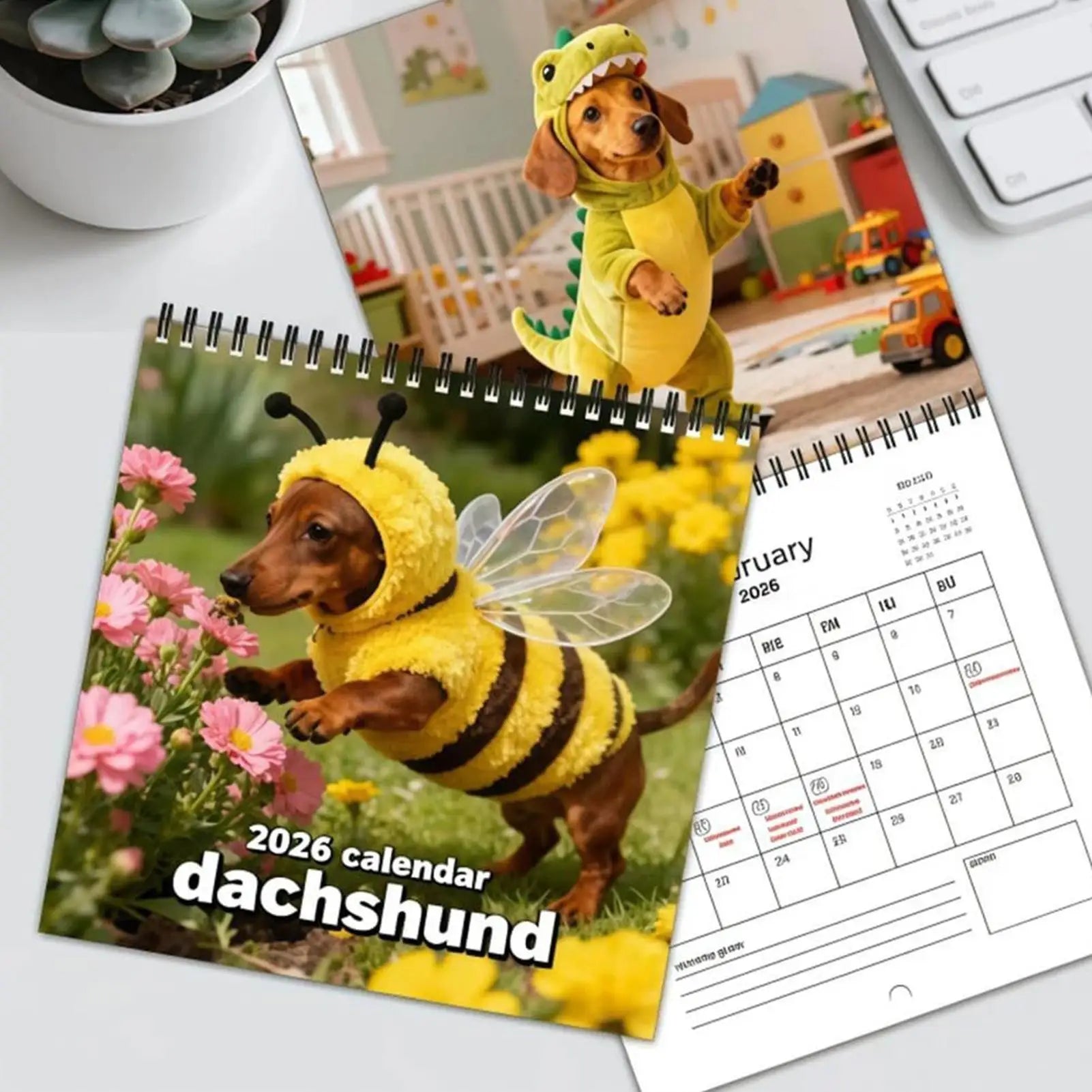 Dachshund Dog Wall Calendar 2026 Weekly Monthly Planner Appointment