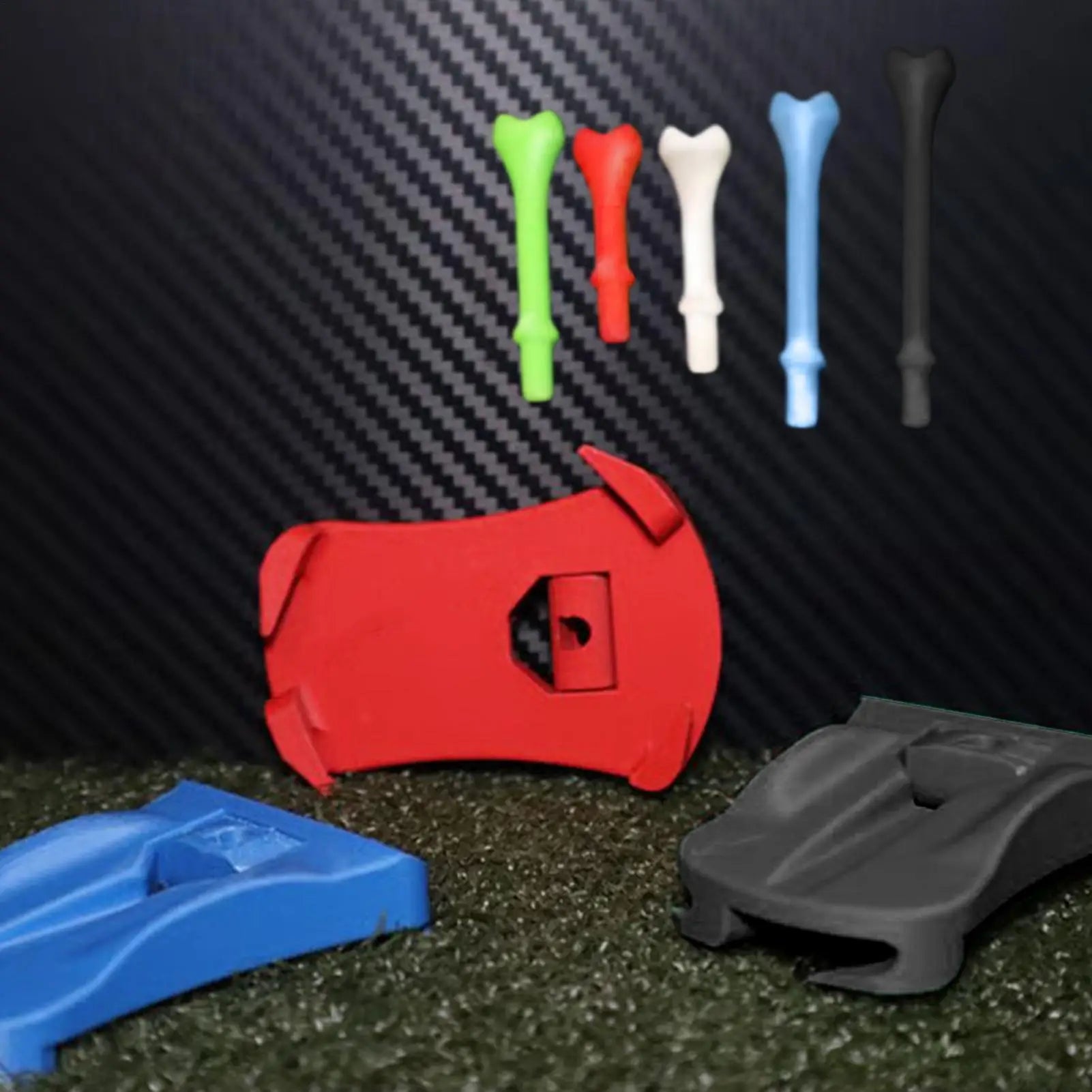 Golf Tee Base Holder 5 Pre Cut Simulator Tees Driving Range Hitting