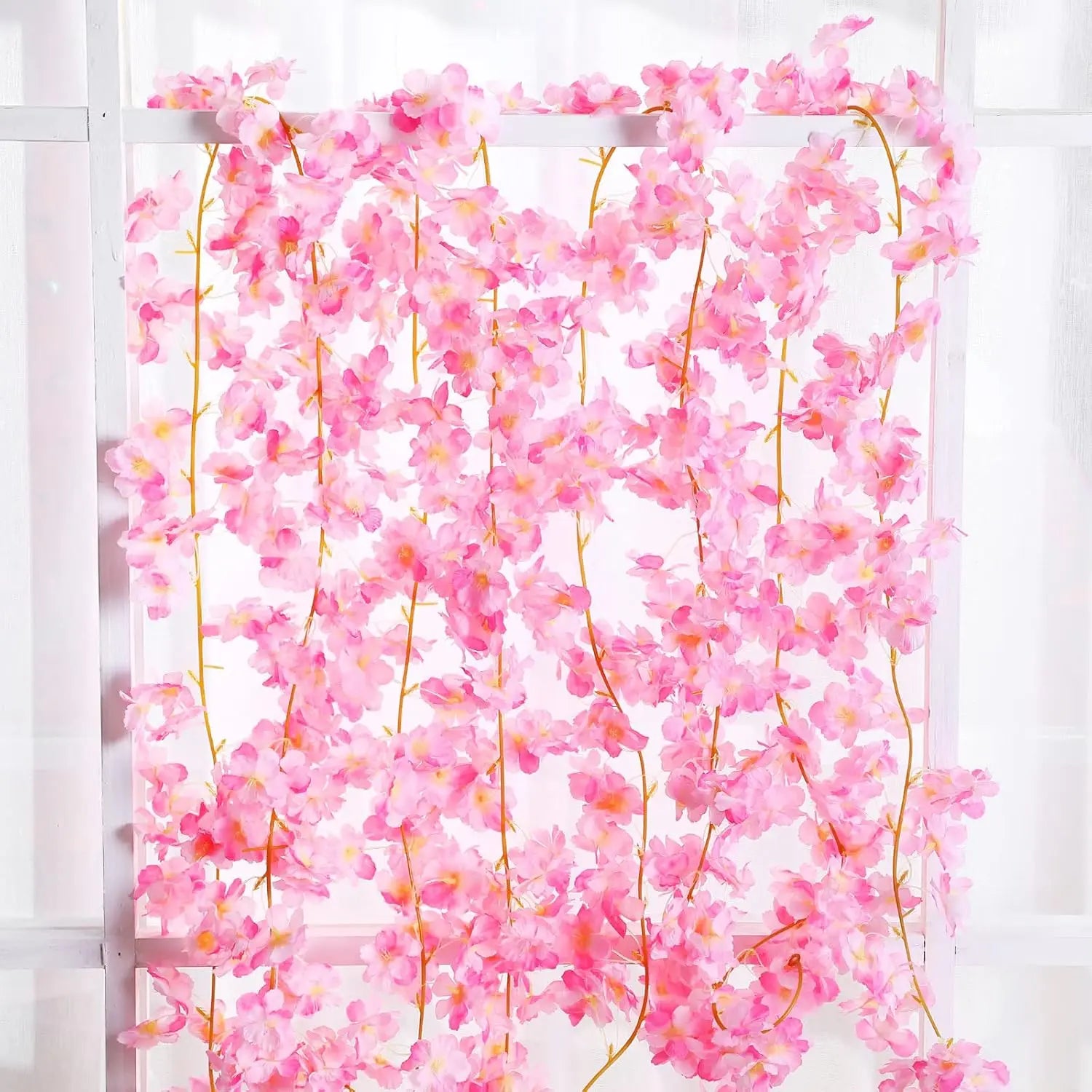 Long Realistic Artificial Cherry Blossom Wisteria Hanging Vine