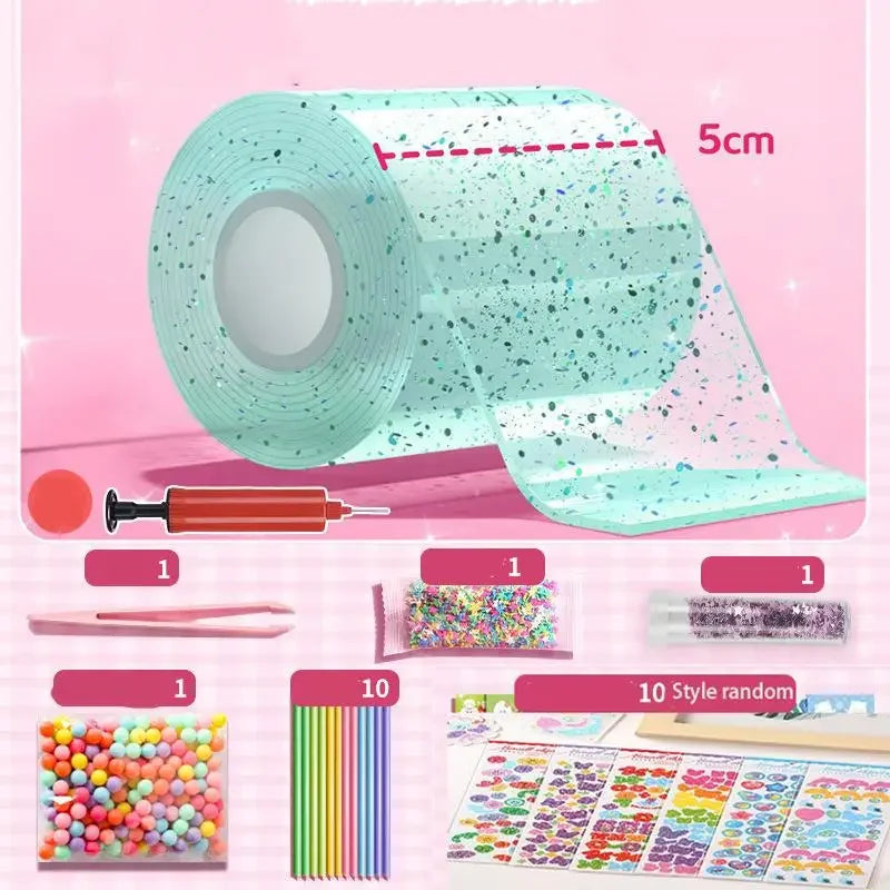 Nano Tape Squishy Toy PET Glue Blowable Bubble Non-marking