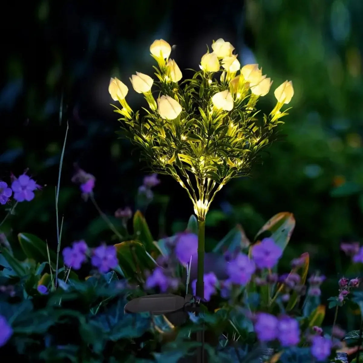Solar Powered Gardenia Flower Lamp Decoration Waterproof Balcony Home Zpaxo