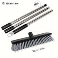 Heavy-Duty Hard Bristle Push Broom – Adjustable Long Handle Outdoor Push Broom Zpaxo 30cm