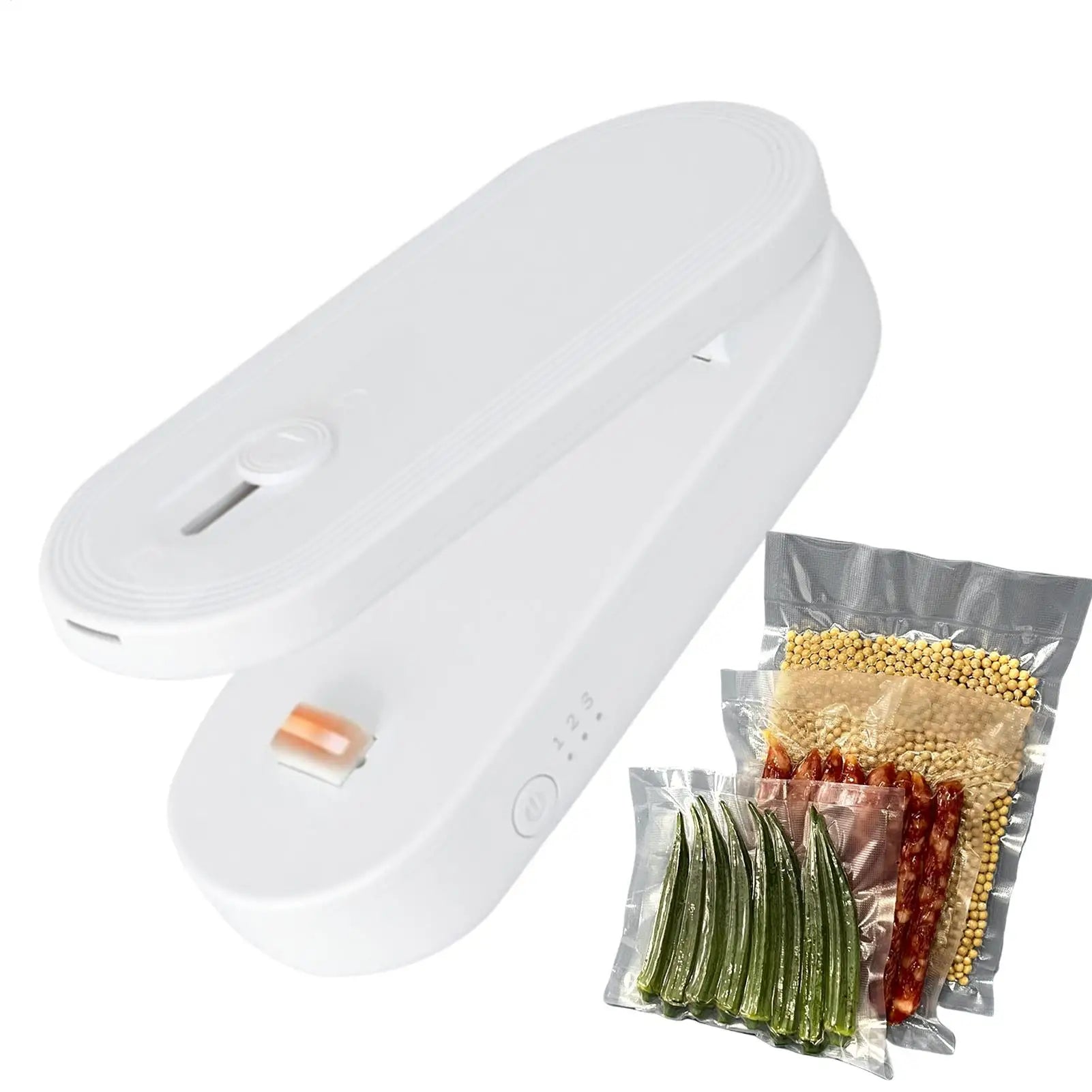 Chip Sealer Rechargeable Food Saver Kitchen Machine Snack Bag Sealer With Cutter And Magnet For Home Pantry Travel Camping Meal Zpaxo