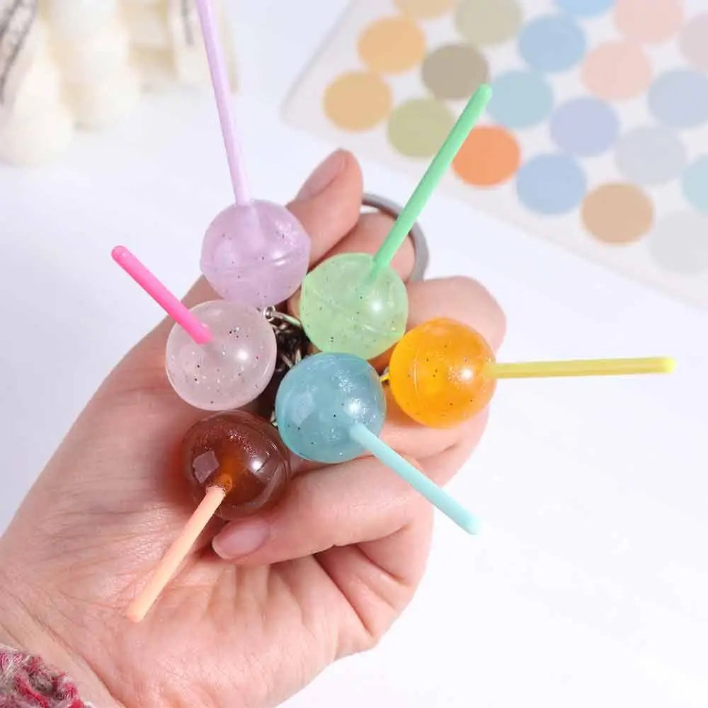 Lovely 3D Food Lollipop Keychain Transparent Bag Ornaments Simulation Zpaxo