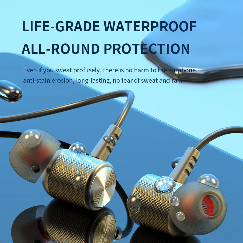 Bluetooth 5.0 Neckband Earphones HiFi Stereo Sports Headset Waterproof Magnetic Earbuds With Mic Neck-hanging Wireless Headphone Zpaxo