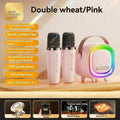 D8 Karaoke Machine 2 Wireless Microphones Portable 5 3 Bluetooth Zpaxo pink