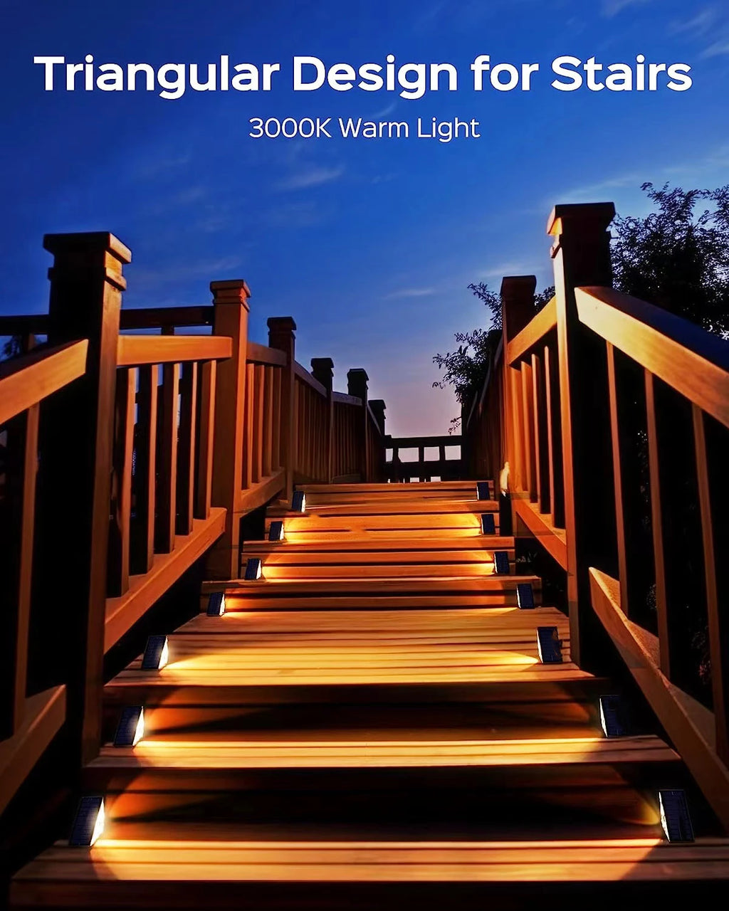 Solar Stair Lights Motion Sensor Waterproof IP67 3 Mode RGB Changing Zpaxo
