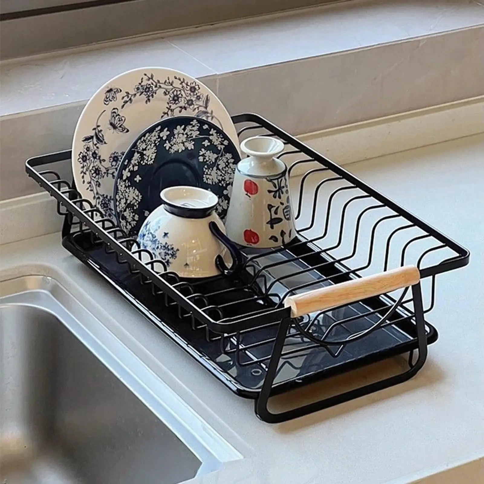 Dish Drying Rack Rust Resistant Large Organizer Kitchen Sink Organizer for Home Apartment RV Sink Dishwasher Bathroom Camping Zpaxo