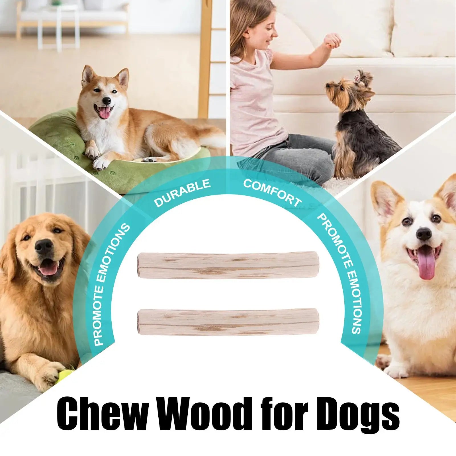 Dog Chew Toys Aggressive Chewers Natural Coffee Wood Stick Dental