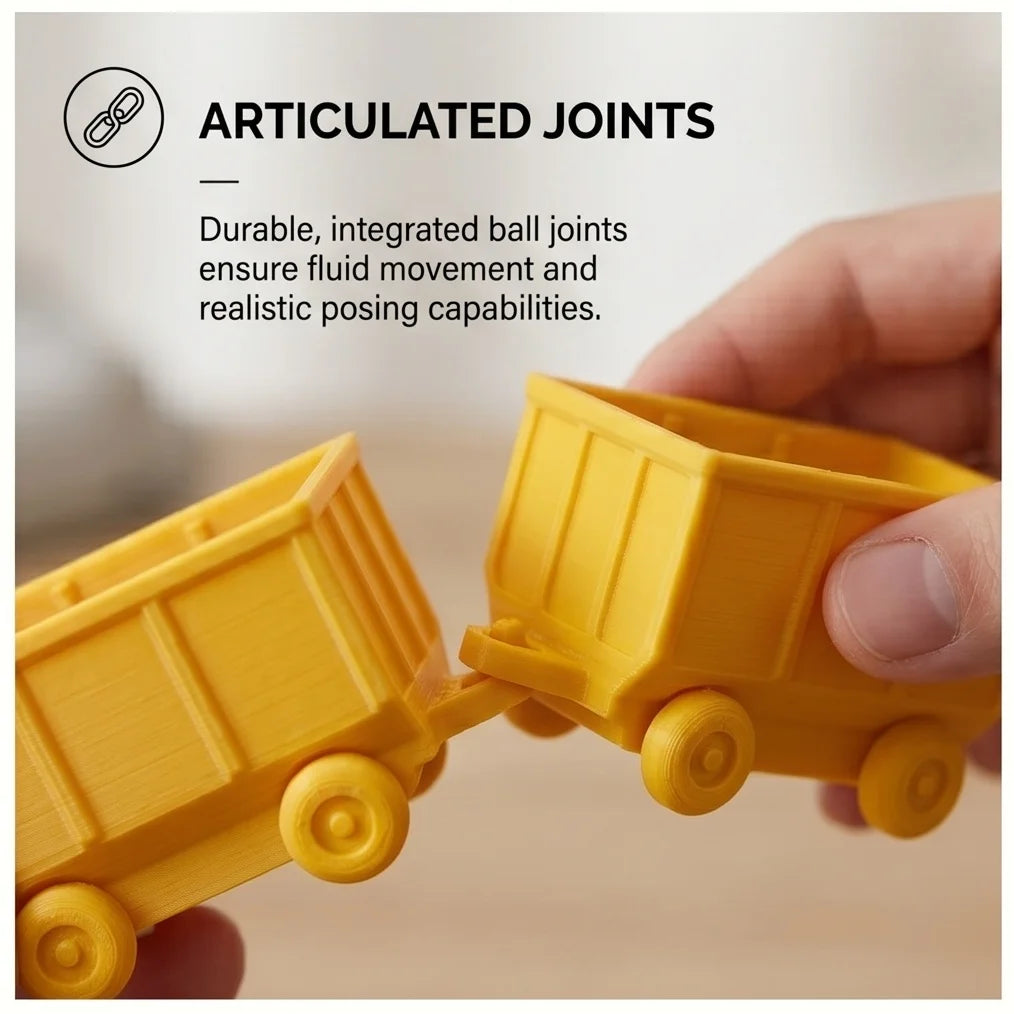 3D Printed Articulated Train Desk Organizer Creative Desktop Storage