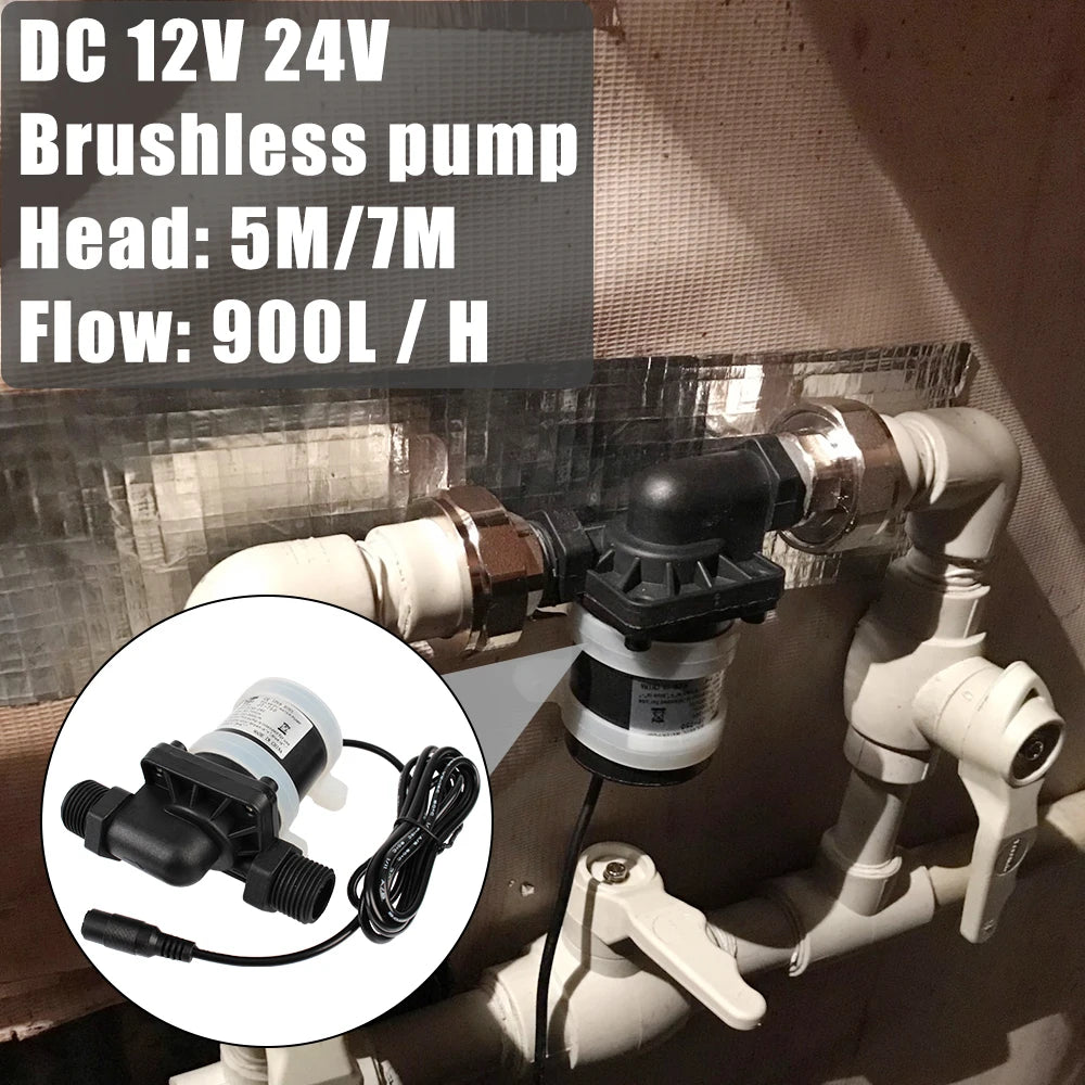 Water Heater Shower Floor Heating Booster Pump DC 12V 24V Brushless