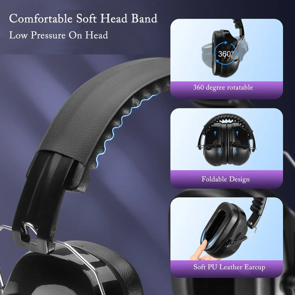 Anti-noise Earmuffs Adjustable Ear Protector Hearing Headphones Zpaxo