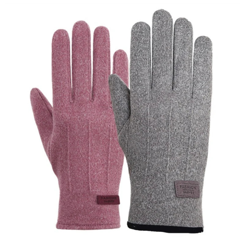 Touch Screen Compatible Suede Winter Gloves Men Women Thick Plush Zpaxo