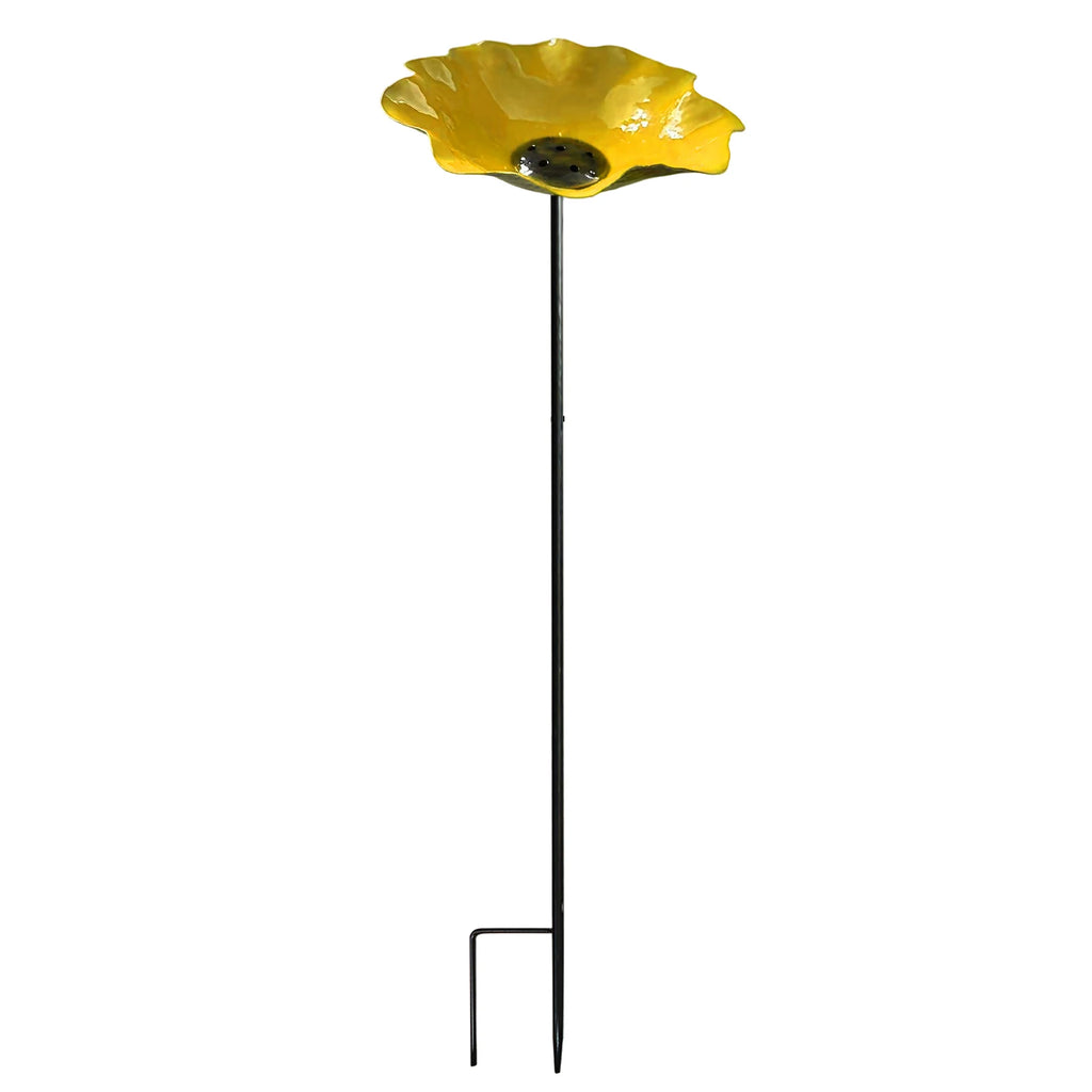 Metal Flower Garden Stake Weather Proof Butterfly Bees Bath Bowl Bird