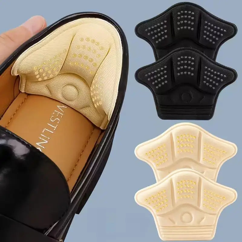2pcs random color Self-Adhesive Thickened Shoe Insoles, Heel Pads for Fit Adjustment, Black/Beige Sneaker Zpaxo