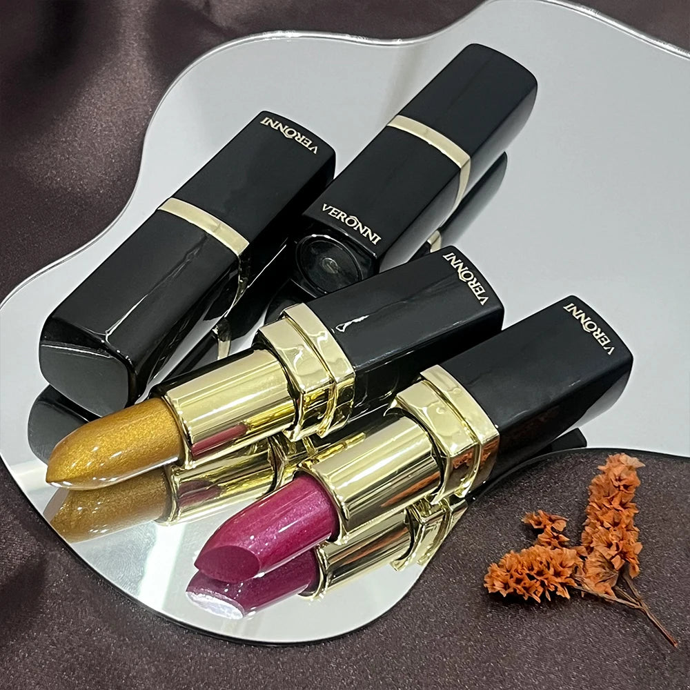 Diamond Shimmering Lipstick Pigmented Glitter Metallic Lipgloss Lips Zpaxo