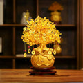 Lucky Tree Wealth Yellow Crystal Natural Money Ornaments Bonsai Luck Zpaxo onesize