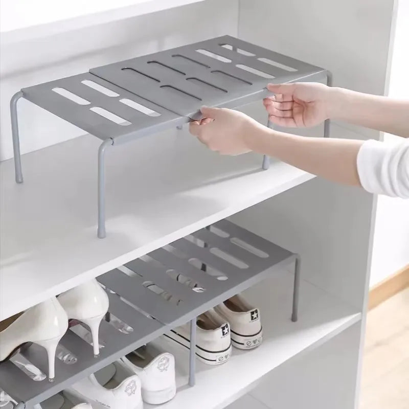 ABS Shoe Rack Extensible Shoe Hanger Storage Space Saving Shelf Telescopic Storage Rack Household Kitchen Cabinet Organizer Zpaxo