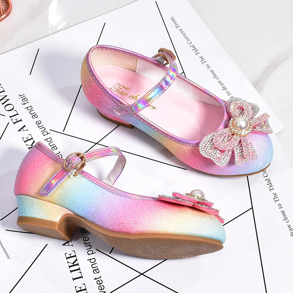 Girls' Leather Princess Shoes 2023 Children's Round-toe Soft-sole Zpaxo