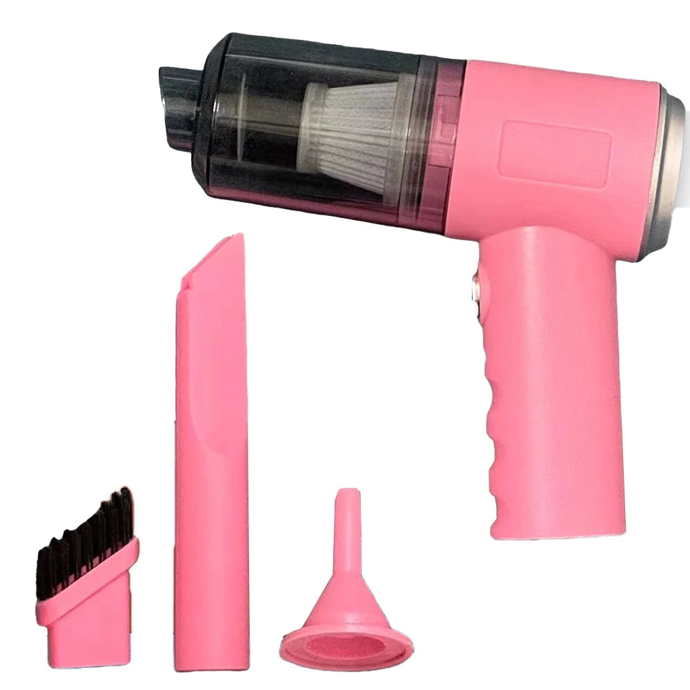 Car Vacuum Cleaner Wireless USB Charging Strong Suction Portable Handheld Mini Powerful Air Cleaning Machine for Home Appliances Zpaxo pink