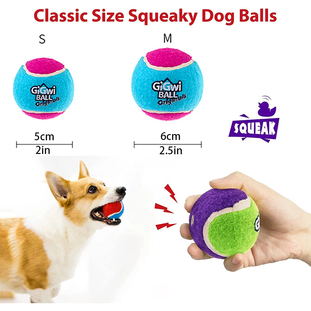 Pet Dog Squeaky Tennis Ball Interactive Toys Bounce Sound Rubber Zpaxo