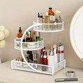 3-Tier Rotating Makeup Shelf - Portable No-Assembly Dressing Table & Bathroom Countertop Storage Rack with Rotating Shelves Zpaxo white14