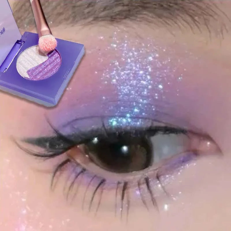 Gloss Chameleon Highlight Palette Aurora Purple Fine Glitter Eyeshaow