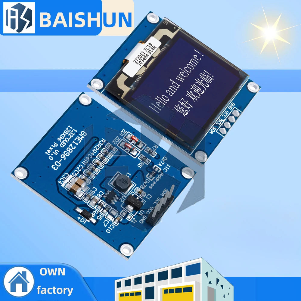 1 32-inch 128x96 White OLED Display Module SSD1327 Driver IC I2C Zpaxo