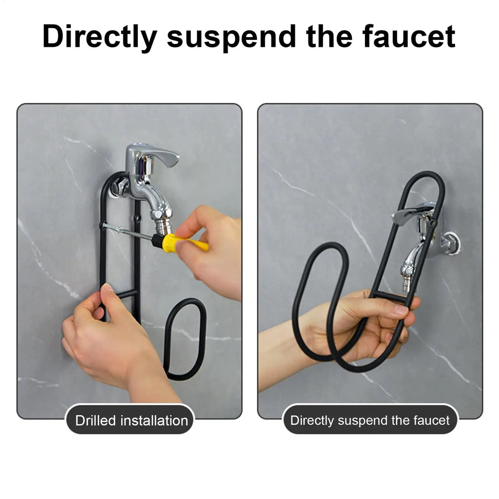 Garden Hose Holder Heavy-Duty Metal Wall-Mounted Outdoor Storage Water Hose Hanger for Garage Backyard Yard Fence House Pool Zpaxo