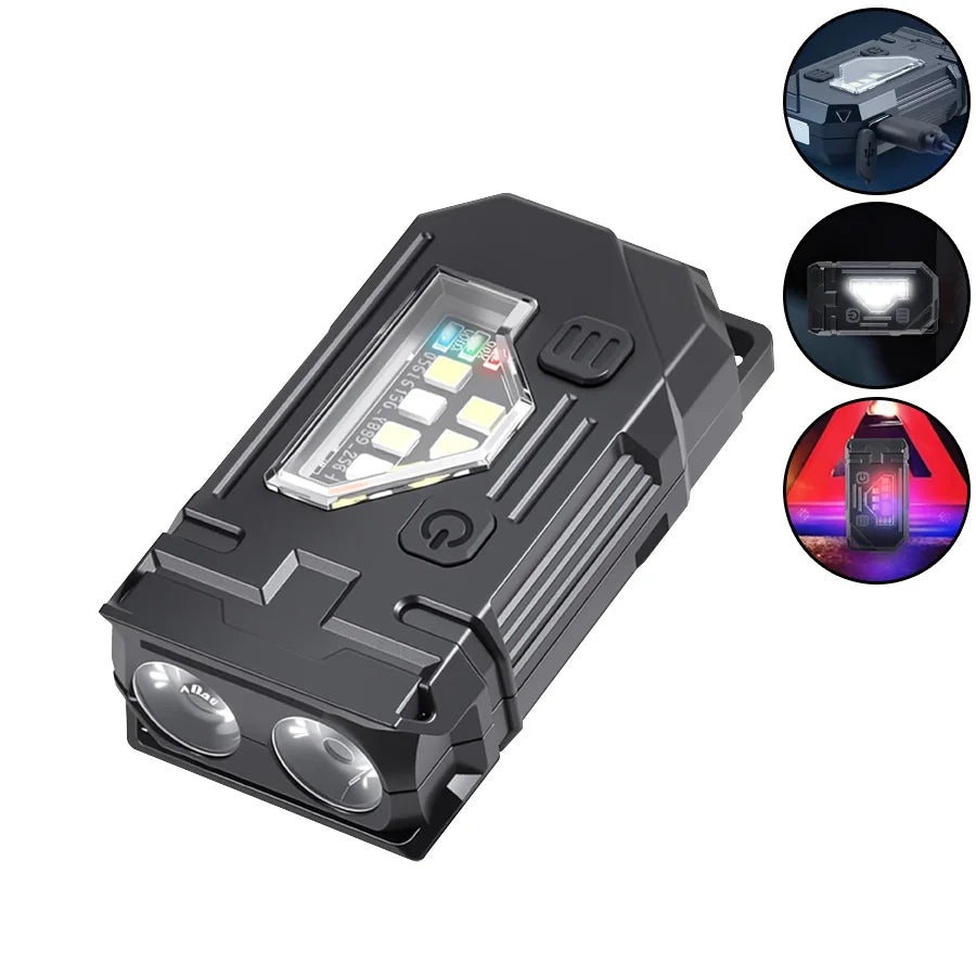 Mini USB-C Rechargeable LED Flashlight – Magnetic, 8 Modes, 800 Lm