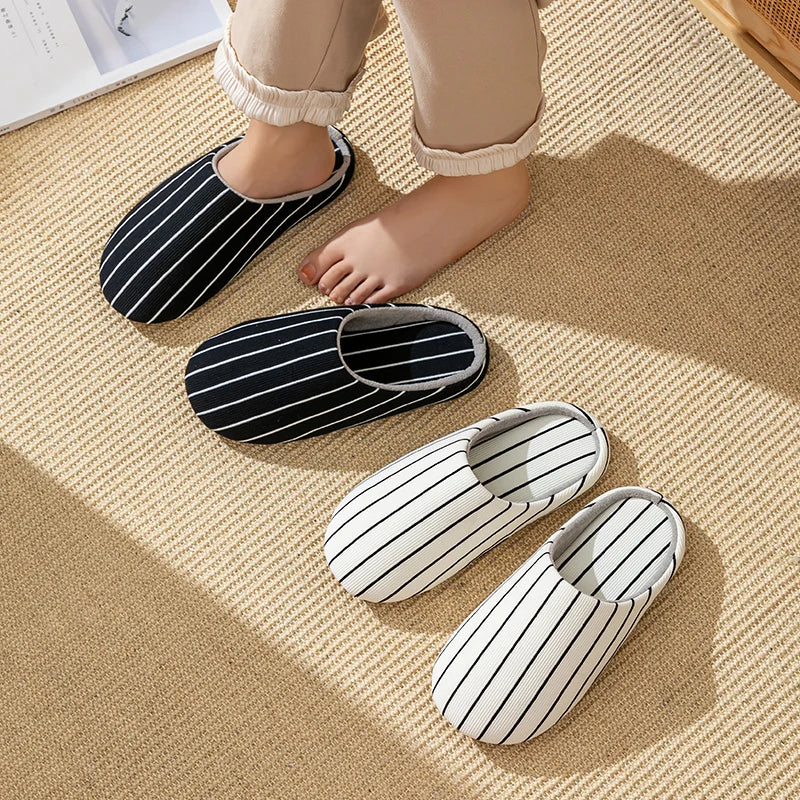 Japanese Striped House Slippers Unisex Spring Autumn Comfortable