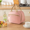 Fashionable Insulated Bag, Lunch Bag, Bento Bag, Bring Lunch Box To Work or School, Handbag, Thick Aluminum Foil Insulated Bag Zpaxo Pink