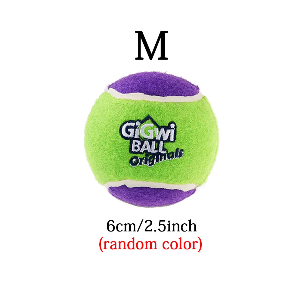 Pet Dog Squeaky Tennis Ball Interactive Toys Bounce Sound Rubber Dogs Zpaxo M-random color