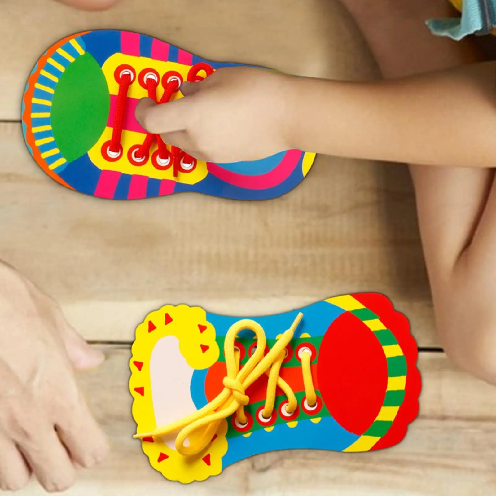 Baby Threading Lacing Toy Learn Tie Shoelaces Kids Fine Motor Skills