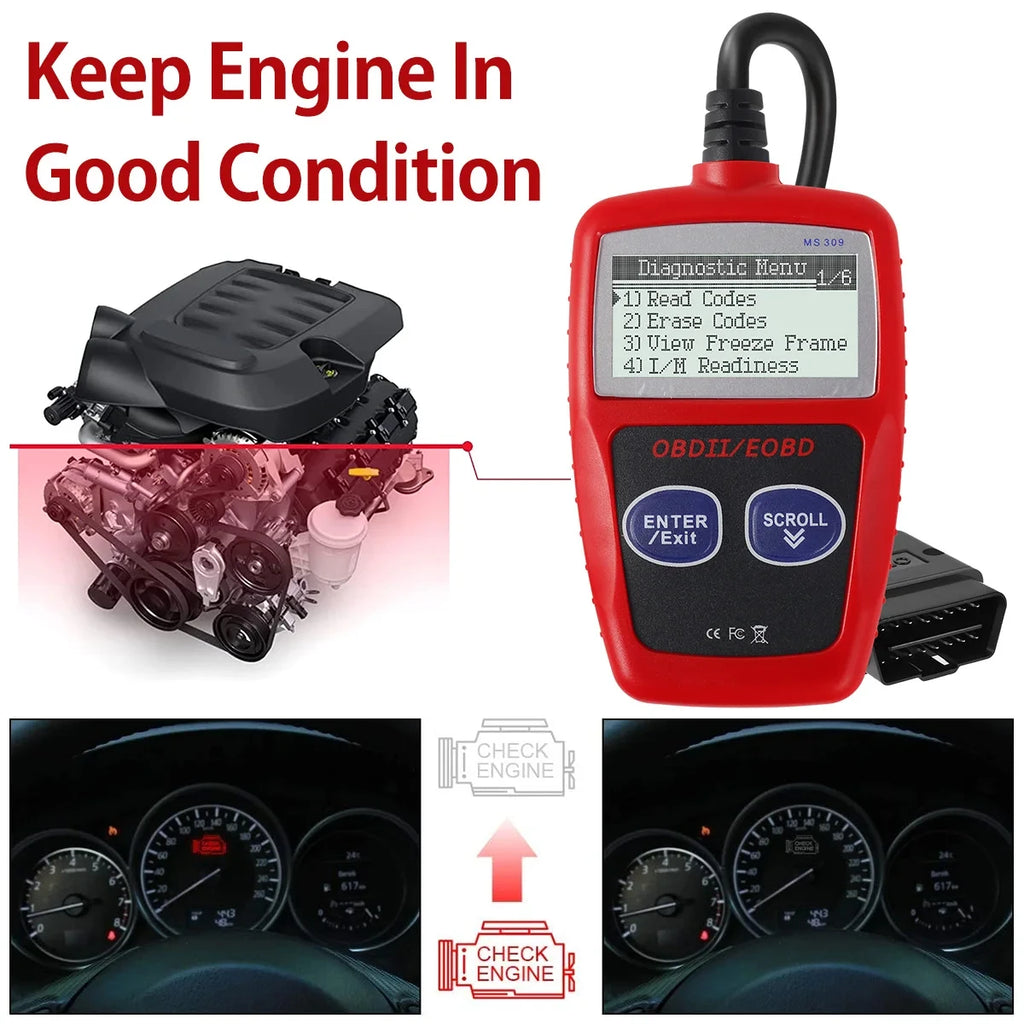 Car Diagnostic Tool Multifunctional Auto Fault Code Reader Accurate Engine Diagnostic Scanner Read & Erase Fault Code View NEW Zpaxo