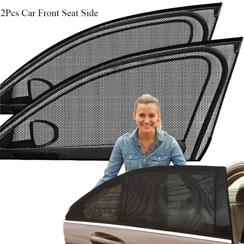 Car Rear Side Window Sunshade 99 UV Block Anti-mosquito Mesh Foldable