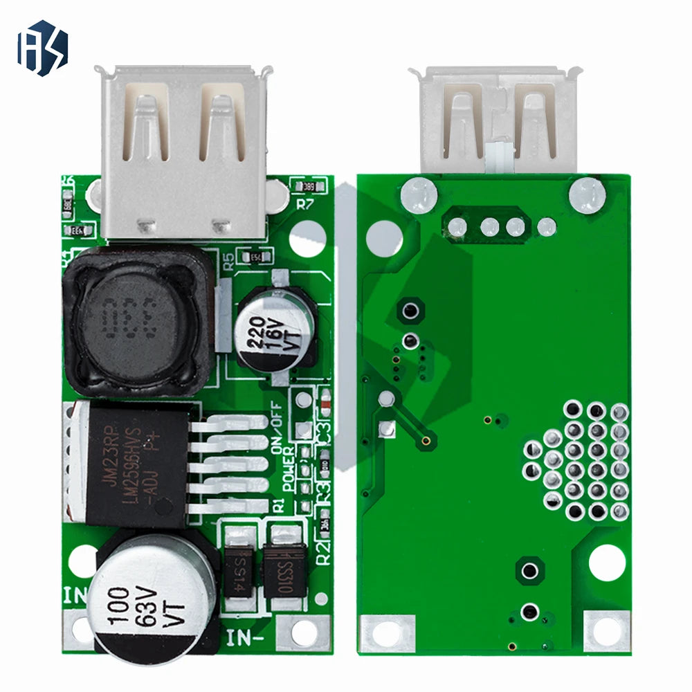 LM2596HV LM2596HVS 5V DC-DC Step Down Buck Converter Module 9V 12V 24V 36V 48V to 5V 3A USB Charger Module Board Zpaxo