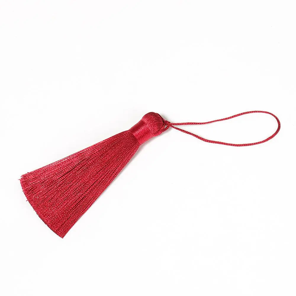 Handmade Wedding Decoration DIY Embellish Crafts Tassel Trim Accessories Tassel Hanging Rope Tassel Fringe Silk Tassel Pendant Zpaxo wine red