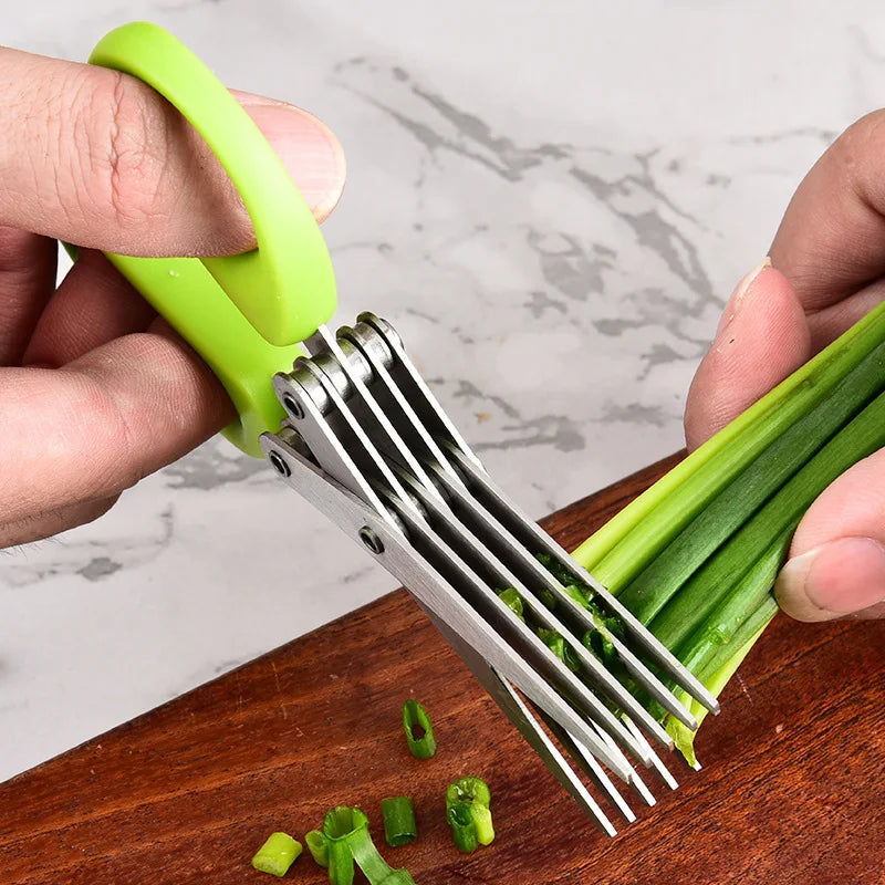 New kitchen cutting stainless steel multi-layer scallion scissors with three to five layers of creative home vegetable scissors Zpaxo