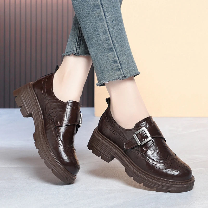 British Loafers Versatile Thick-soled Retro Small Leather Shoes Zpaxo
